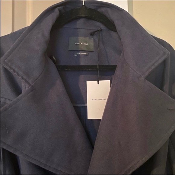 Isabel Marant Blue Moleskin Long Coat FR 36 or US 4 - Picture 3 of 6